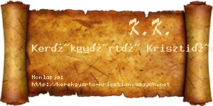 Kerékgyártó Krisztián névjegykártya